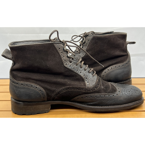 MANFIELD MADE IN ITALY Suede / leather wingtip ankle boots men’s size 43 US 9.5 main image 11